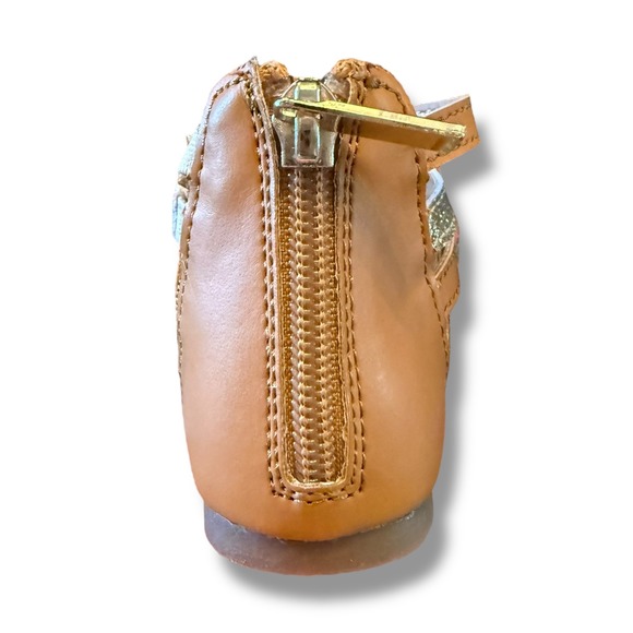 NIB DKNY Hudson Cross Gladiator Sandals Glitter Straps Zipper Cognac Sz 9 kids - Picture 5 of 14